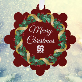 Adorno De Papel Navidades rojos Wreath Personalizado Company Marke
