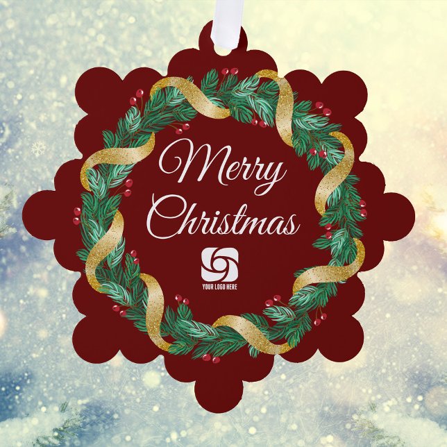 Adorno De Papel Navidades rojos Wreath Personalizado Company Marke (Subido por el creador)