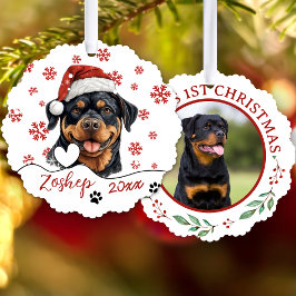 Adorno De Papel Navidades Rottweiler Dog Personalizado