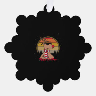 Adorno De Papel Navidades Rudolph Red Nose Reindeer Vintage Sunset