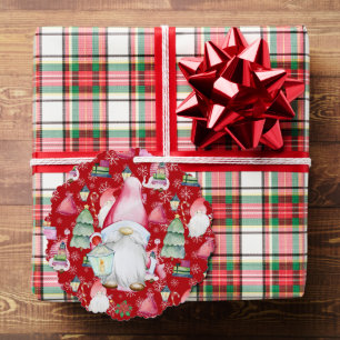 Adorno De Papel Navidades Santa Gnome Color Rojo Nombre Fecha Pape