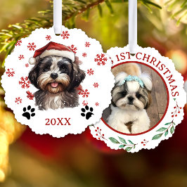 Adorno De Papel Navidades Shih Tzu Perro personalizado