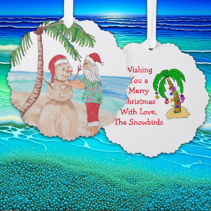 Adorno De Papel Navidades Snowbird Graciosa decoración de Santa