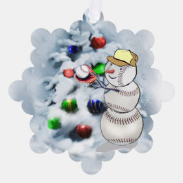 Adorno De Papel Navidades Snowman de Béisbol