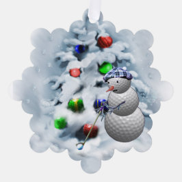 Adorno De Papel Navidades Snowman del Golf Ball
