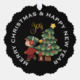 Adorno De Papel Niño con árbol de Navidad, PERSONALIZADO