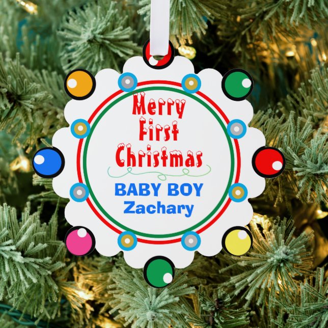 Adorno De Papel Niño Primera Navidad Verde Rojo Azul (Insitu (árbol))
