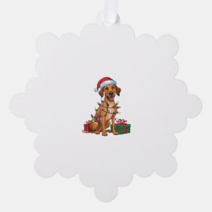 Adorno De Papel Noches iluminando Santa Hat Thai Ridgeback Dog Nav
