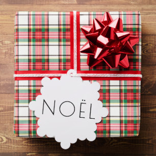 Adorno De Papel Noël blanco y negro minimalista tipografía elegant