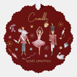 Adorno De Papel Nombre de navidades Nutcracker Ballerina Whimsical