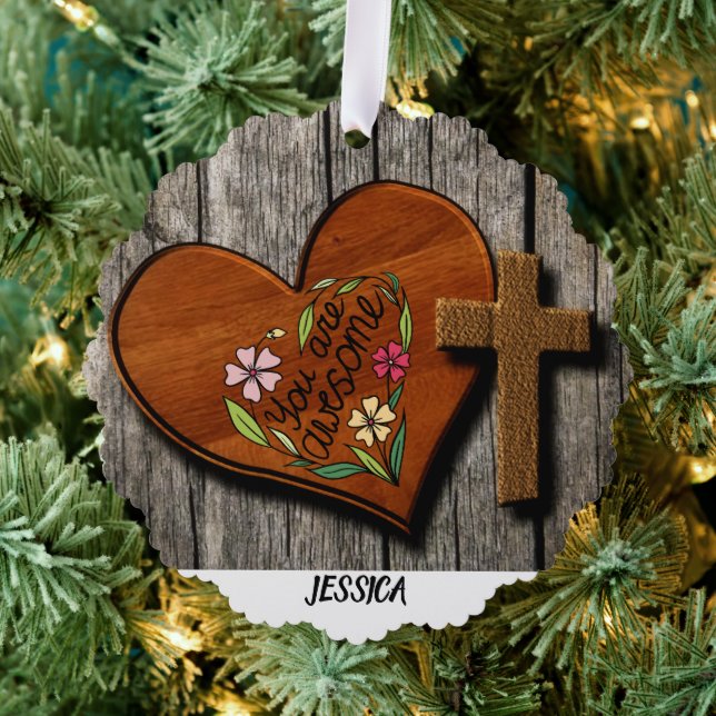 Adorno De Papel Nombre personalizado de una granja rústica (Insitu (árbol))