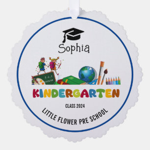 Adorno De Papel Nombre personalizado para la graduación de jardín 