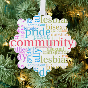 Adorno De Papel Nube de palabras de la comunidad LGBTQ+ de Slipper