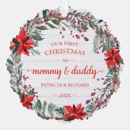 Adorno De Papel Nuestra primera Navidad como Mami y Papi Corona Rú