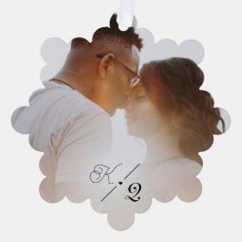 Adorno De Papel Nuestra primera Navidad comprometidos clásica foto