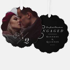 Adorno De Papel Nuestra primera Navidad comprometidos Clásica Foto