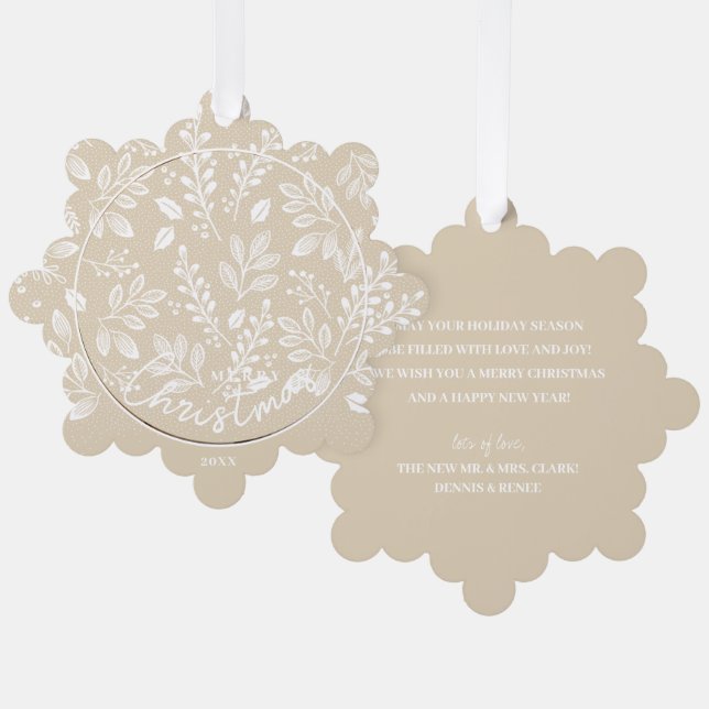 Adorno De Papel Nuevo Sr. y Navidades Foto en papel de marfil (Anverso/Reverso)