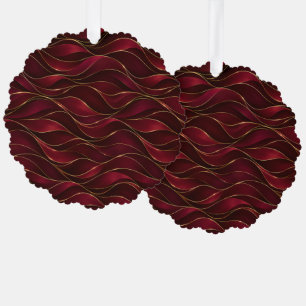 Adorno De Papel Olas de mármol rojo burgundy elegantes con acento 
