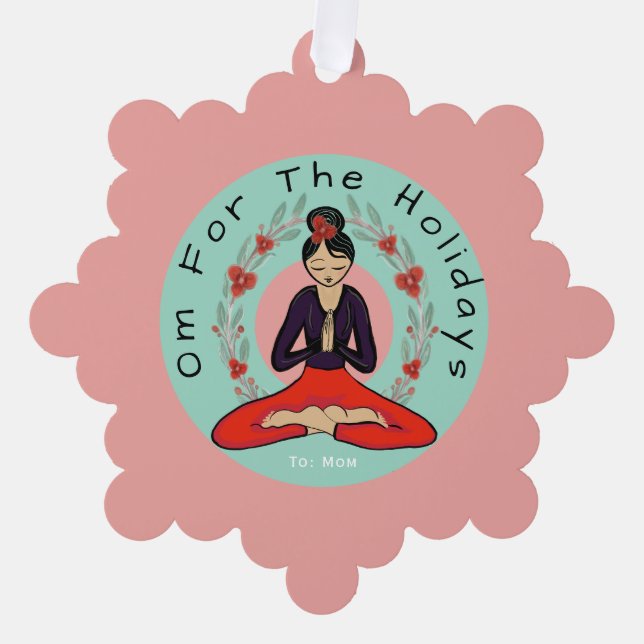 Adorno De Papel Om For The Holidays Ornament Card (Anverso)