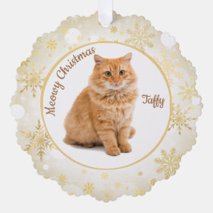 Adorno De Papel Ornamento de Mascota de gatos de Meowy Navidades
