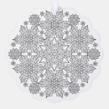 Ornamento de página de color de copo de nieve de p