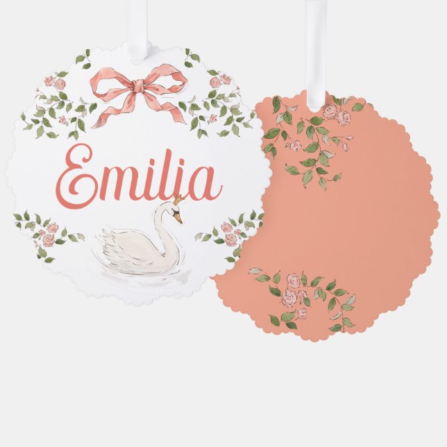 Adorno De Papel Ornamento decorativo - Princess Swan (Anverso/Reverso)