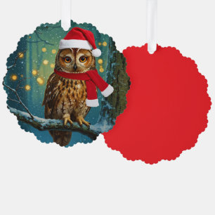 Adorno De Papel Ornamento navideño de lechuza de estilo antiguo