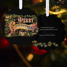 Adorno De Papel Ornate Floral Victorian Navidades saludando foto