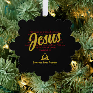 Adorno De Papel Oro Negro PARA NOSOTROS JESÚS Navidad