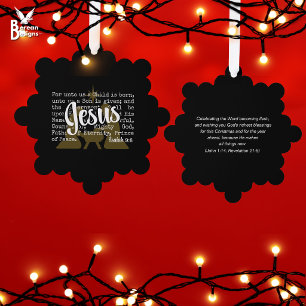 Adorno De Papel Oro Negro PARA NOSOTROS JESÚS Navidad