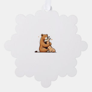 Adorno De Papel Oso Amarrado Y Girafa Enamorada.