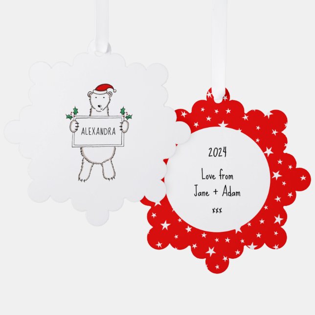 Adorno De Papel Oso polar (Anverso/Reverso)