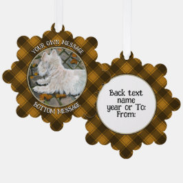 Adorno De Papel Otoño deja a Westie en patio