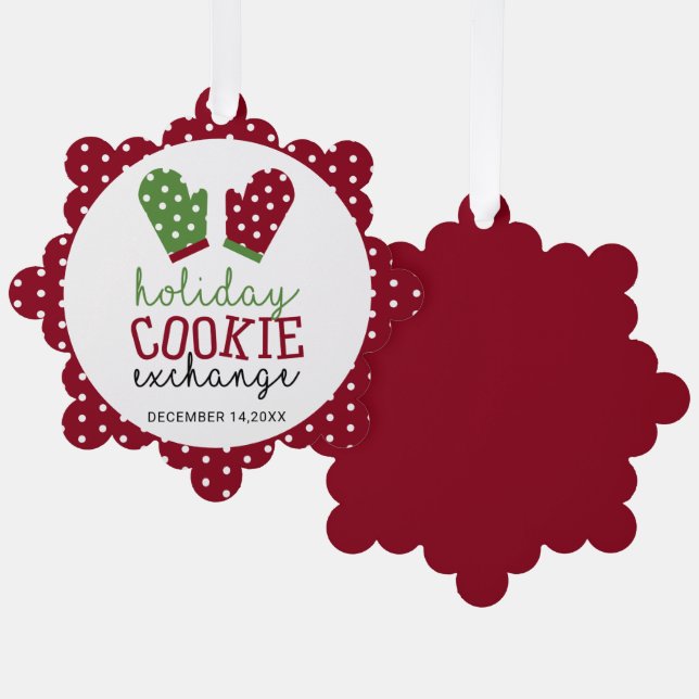 Adorno De Papel Oven Mitts Navidades Fiestas de Holiday Cookie Exc (Anverso/Reverso)
