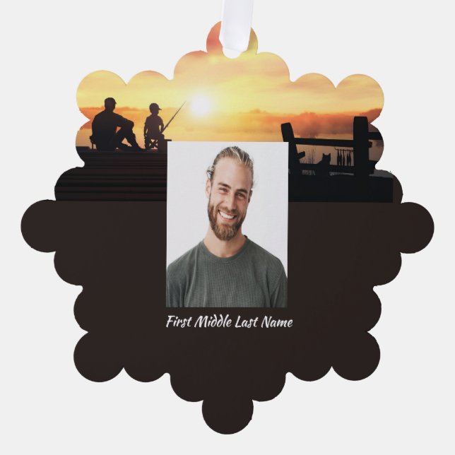 Adorno De Papel Padre Memorial Cristiano Hijo Pescador (Anverso)