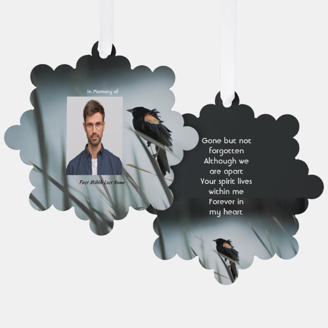 Adorno De Papel Pajarito rojo de Keepsake conmemorativo (Anverso/Reverso)