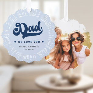 Adorno De Papel Papá te queremos foto corazones padres azules día