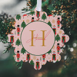 Adorno De Papel Papel de relleno para Navidades pesimistas<br><div class="desc">Nutcracker Cute Navidades rosados envolviendo tarjeta de ornamento de papel</div>