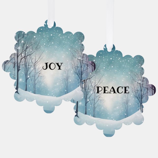 ADORNO DE PAPEL PAPEL JOY & PEACE SNOWFLAKE (Anverso/Reverso)