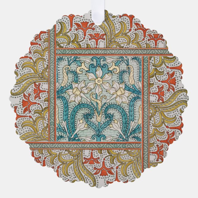 Adorno De Papel Papel tapiz de flores de Daffodil chintz art nouve (Anverso)