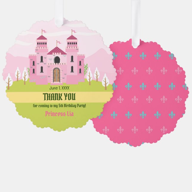 Adorno De Papel Partido de Cumpleaños del Chica de la Princesa Rea (Anverso/Reverso)
