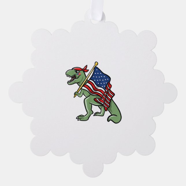Adorno De Papel Patriótico de la Bandera Americana de Dinosaurio 4 (Anverso)