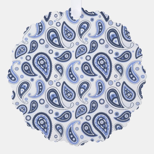Adorno De Papel Patrón azul paisley (Anverso)