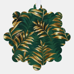 Adorno De Papel Patrón continuo con helechos dorados