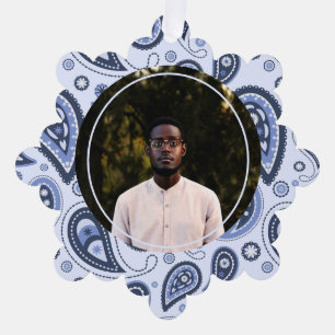 Adorno De Papel Patrón de Paisley Azul