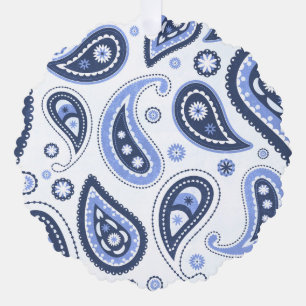 Adorno De Papel Patrón de Paisley Azul