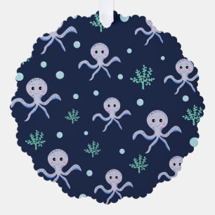 Adorno De Papel Patrón de Pulpo Adorable