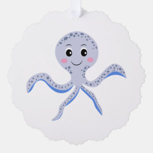 Adorno De Papel Patrón de pulpo bajo el mar