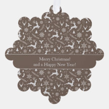 Patrón de Reno de Navidad Marrón con Texto