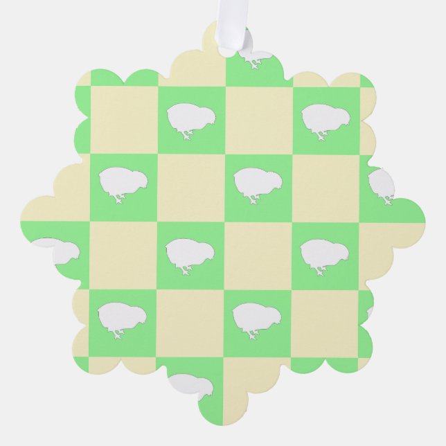 Adorno De Papel Patrón de tablero de cheques de Pascua con motivo  (Anverso)